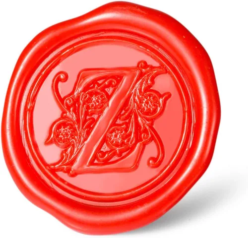 Miniatura 77 de Sello de cera Mceal, sello grande de 1 1/5"(30mm) de diámetro, cabeza de latón plateado con mango de madera, serie de letras de la A a la Z