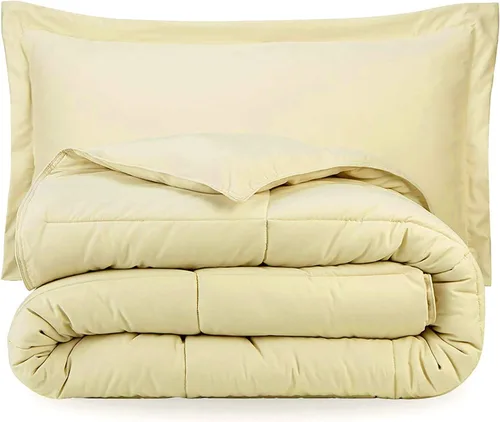 Miniatura 26 de Edredón alternativo de 1 pieza para todas las estaciones, 500GSM, ligero, 8 lazos en las esquinas, edredón de plumón de ganso de alta calidad, Beige