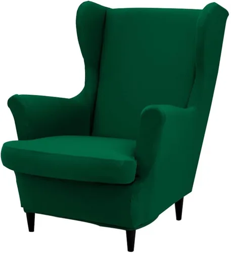 Miniatura 11 de Fundas para silla Wingback, 2 piezas, fundas elásticas para sillón de ala de color sólido con parte inferior elástica, protector de muebles