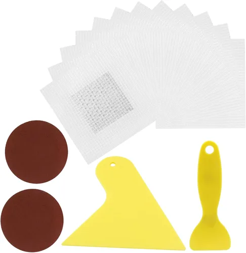 Miniatura 2 de Kit de parches de reparación de paneles de yeso, parche de reparación de aluminio autoadhesivo de 2 pulgadas, reparación de malla de techo de chapa