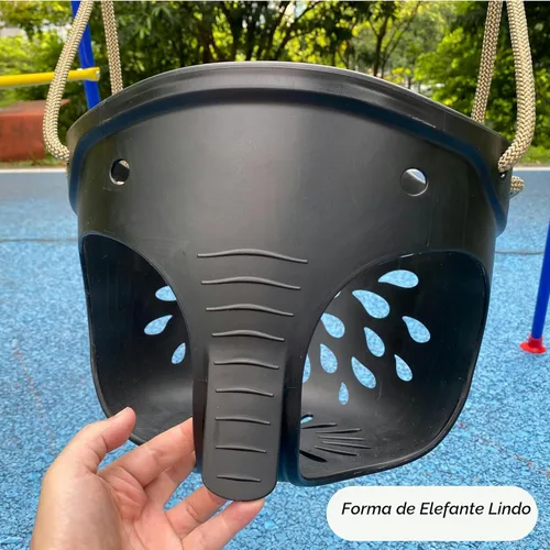 Miniatura 2 de SELEWARE Asiento de columpio para niños pequeños con respaldo alto de cubeta completa de servicio pesado con mosquetones de bloqueo y cuerda