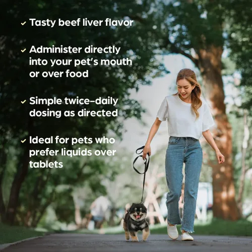 Miniatura 4 de Suplemento líquido de vitaminas y minerales para perros y gatos, sabor a hígado de res, 4 onzas