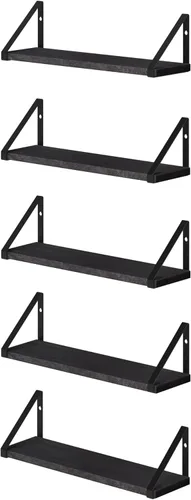 Wallniture Ponza - Estante flotante de pared de 17 x 4.5 pulgadas, estantes pequeños de madera para almacenamiento en la pared, estante montado en