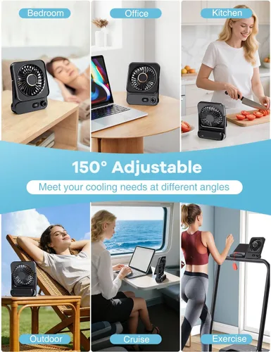 Miniatura 6 de Shintrend Ventilador magnético aprobado por cruceros, ventilador portátil recargable con 100 velocidades, montaje magnético para techo y pared
