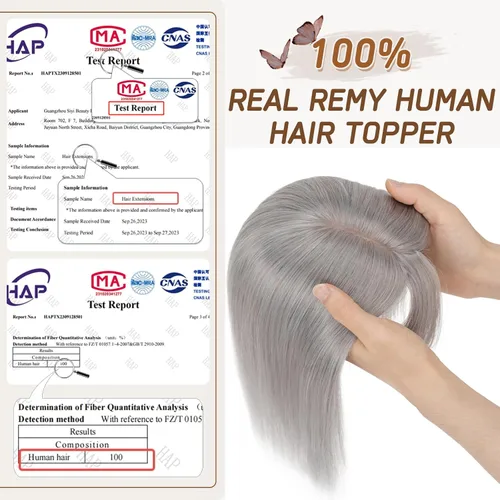 Miniatura 142 de Rich Choices Pelucas con topper de cabello para mujeres, cabello humano real 100% Remy, sin flequillo, para mujeres con adelgazamiento en la parte