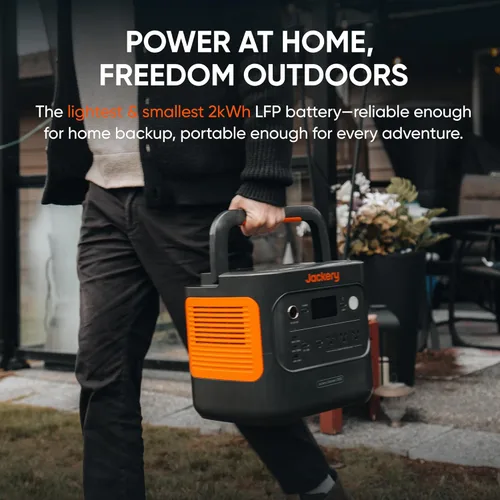 Miniatura 3 de Jackery Explorer 2000 v2 Estación de Energía Portátil, Batería de Respaldo Doméstica LiFePO4 de 2042Wh, Generador Solar de 2200W, Carga Rápida USB-C