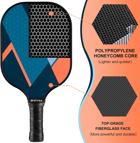 Miniatura 2 de USAPA - Palas de pickleball de fibra de vidrio USAPA, juego de 4, juego de pickleball con 4 raquetas de pickleball, incluye 4 bolas de pickleball