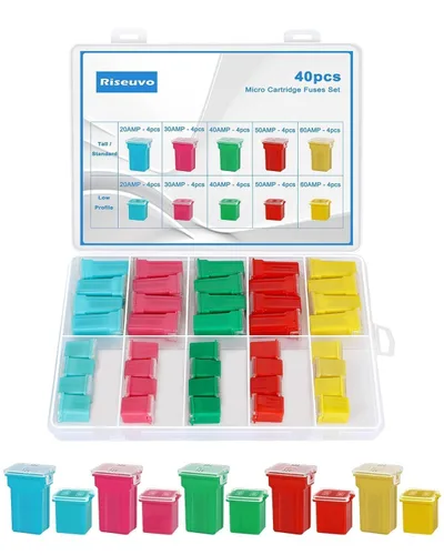 Miniatura 17 de Riseuvo Kit de 126 fusibles Micro 2 – Micro2 ATR Kit surtido de fusibles de cuchilla automotriz para automóvil, barco, RV, camión, SUV reemplazo