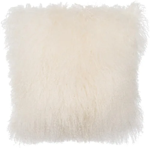 Miniatura 6 de SLPR Almohada de piel de cordero mongol beige de 16 x 16 pulgadas: almohada decorativa neutra para sofá y cama, funda de almohada de piel de oveja