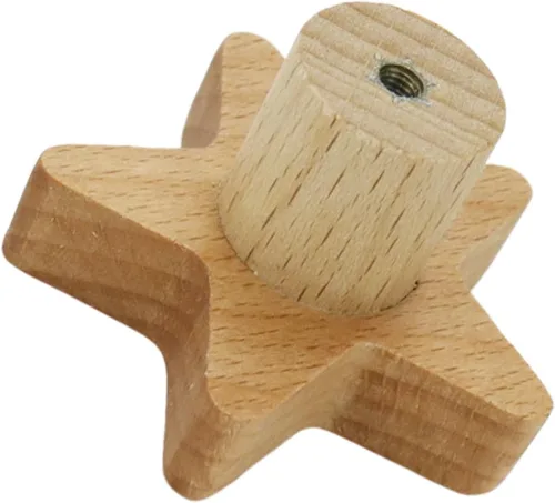 Miniatura 6 de Moons and Stars - Juego de 5 ganchos de madera para colgar sombreros, gorras, bolsas (4 estrellas + 1 luna)