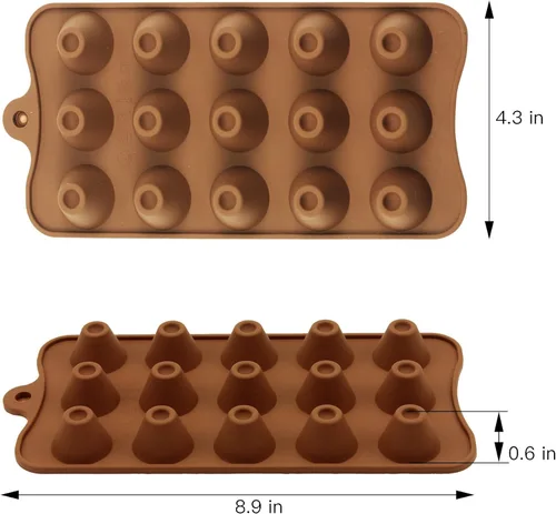 Miniatura 6 de homEdge Molde de trufa, juego de 4 moldes de silicona antiadherentes de grado alimenticio para gelatina de chocolate