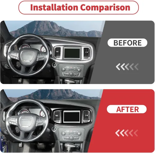 Miniatura 2 de Linskip Acabado de Tablero Compatible con Dodge Charger 2015 2016 2017 2018 2019 2020 2021 2022 2023, Panel de Cubierta de Consola Central