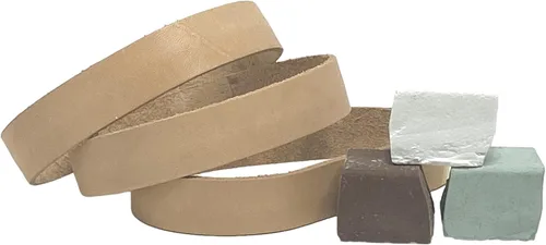 Miniatura 8 de Leatherbeltman - Paquete de 3 cinturones de cuero de 3/4 x 12 pulgadas para Ken Onion Work Sharp - Incluye compuestos de pulido verde, blanco