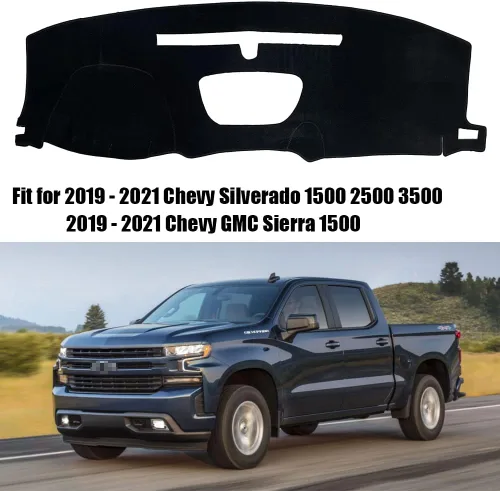 Miniatura 2 de Rifoda Cubierta de tablero para Chevrolet Chevy Silverado 1500 2500 3500, GMC Sierra 1500, 2020, 2021, 2019, 2020, 2021, protector solar