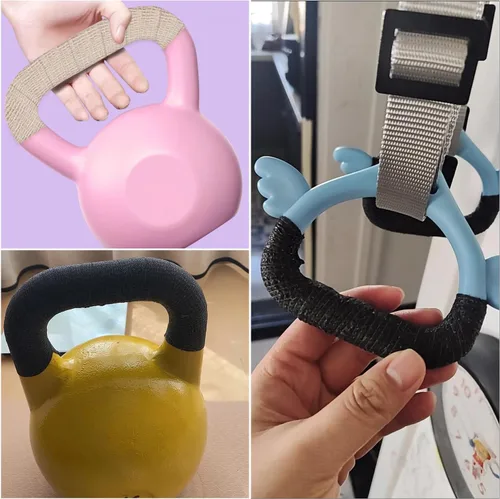 Miniatura 5 de Paquete de 8 fundas de agarre antideslizantes para mancuernas de hierro fundido, pesas rusas para entrenamiento de fuerza, pesas de mano, juego