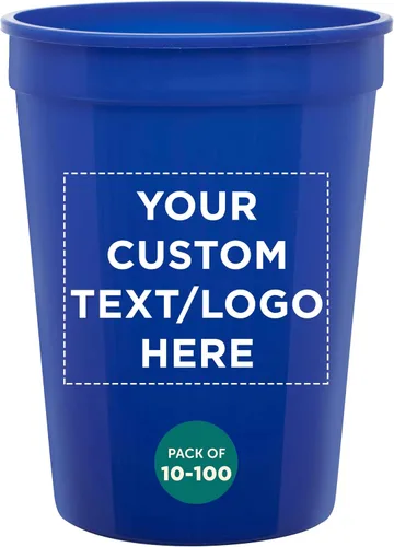 Miniatura 17 de DISCOUNT PROMOS Vasos de plástico personalizados + tamaño de 12 onzas + diseño de fiesta desechable + juego a granel (10, 50 o 100) ideal