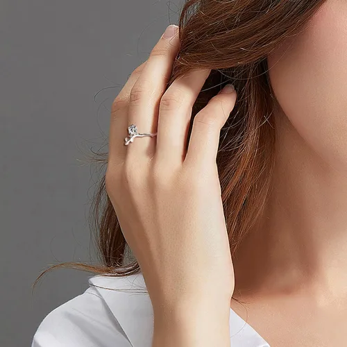 Miniatura 18 de CANDYFANCY Anillo de nudo celta de plata de ley 925 abierto para el dedo medio nudillo para mujer, tamaño ajustable 4-7