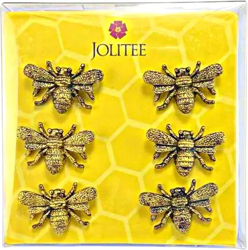Miniatura 3 de Juego de 6 imanes dorados para decoración de abeja, imanes de cocina para refrigerador, decoración de abejas de miel, imanes dorados para nevera