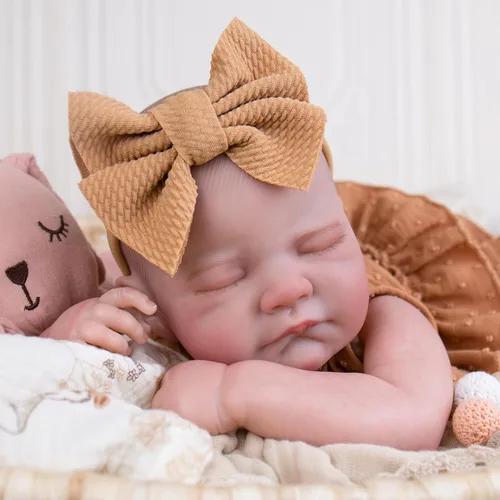 Miniatura 3 de Aori - Muñecas bebés Reborn realistas - Muñeca recién nacida durmiente de 20 pulgadas, niña realista con set de alimentación y atuendo - Cuerpo