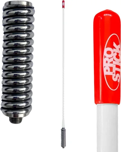 Prostick - Antena pasiva CB de fibra de vidrio de 3 pies, color blanco, resorte de acero inoxidable resistente