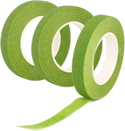 AKOAK Cintas florales verdes de hierba para envolver tallos de ramo y manualidades, 1/2 pulgada de ancho x 30 yardas de largo, paquete de 3
