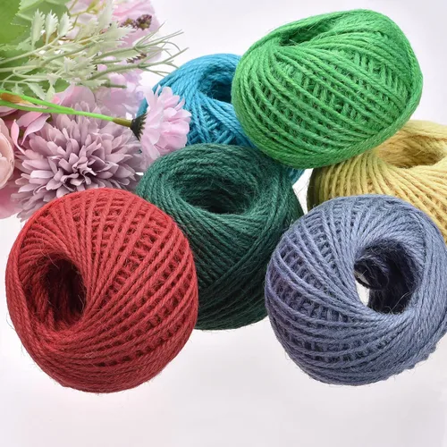 Miniatura 5 de MECCANIXITY Cuerda de yute de 164 pies de 0.079 in, cuerda de yute, cuerda de yute natural, verde para manualidades, jardinería, agrupamiento