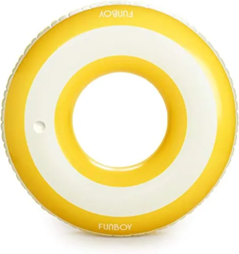 Miniatura 8 de FUNBOY Flotador inflable gigante de 48 pulgadas con diseño de rayas azul marino con portavasos de 48 pulgadas Flotador de piscina grande