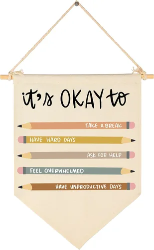Miniatura 30 de Cartel de pared para aula, regalo para profesores, letrero de sala de lectura, texto en inglés "It's A Beautiful Day for Learning", lienzo