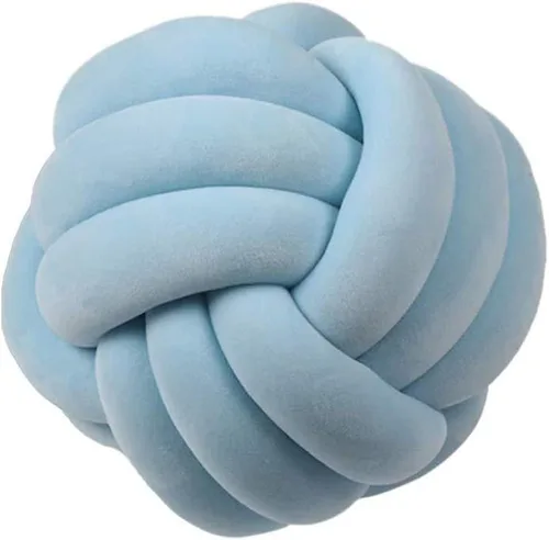 Miniatura 14 de Almohada redonda de nudo para decoración de habitación de niños, juguetes de peluche para aliviar el estrés (menta, 11 pulgadas/11.0 in)