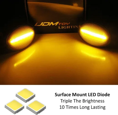 Miniatura 2 de iJDMTOY Lente ahumada ámbar tira completa LED Fender lateral marcador intermitente luces compatibles con Gen2 R55 R56 R57 R58 R59 MINI Cooper