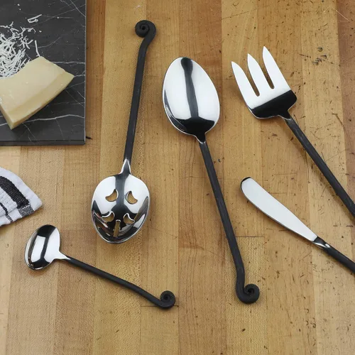 Miniatura 4 de Gourmet Settings - Juego de 4 tenedores de cóctel - Colección Treble Clef - Cubiertos de acero inoxidable pulido/mate