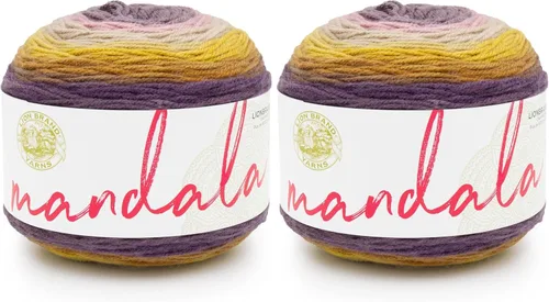 Miniatura 76 de Lion Brand Yarn Mandala - Hilo multicolor para ganchillo,tejido y manualidades, color Liger, 1770 pies, paquete de 1 unidad