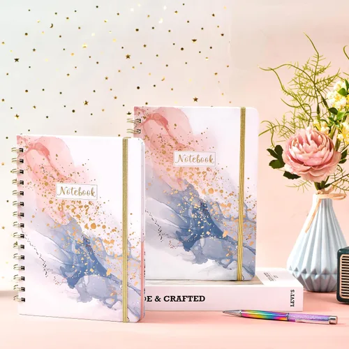 Miniatura 3 de Cuaderno/Diario Rayado - Planificador Diario con Papel Grueso Premium, 6.2" X 8.4", Cuaderno/Diario en Espiral, con Banda y Tapa Dura Impermeable