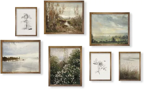 Miniatura 6 de Decoración de pared rústica francesa de 11 x 14 pulgadas, estilo bohemio, Art Deco Victoria, para baño, juego de póster moderno de cocina de granja