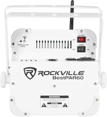 Miniatura 5 de 2 Rockville Best PAR 60 - Luces de lavado recargables blancas inalámbricas DMX+RGBWA+UV