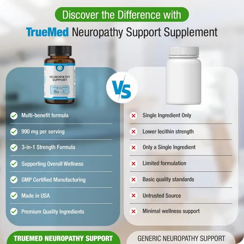 Miniatura 5 de Suplemento para la salud neuropatía neuropatía y nerviosa con vitamina D3, B6, B12, acetil-L-carnitina, ácido alfa lipoico y benfotiamina apoya