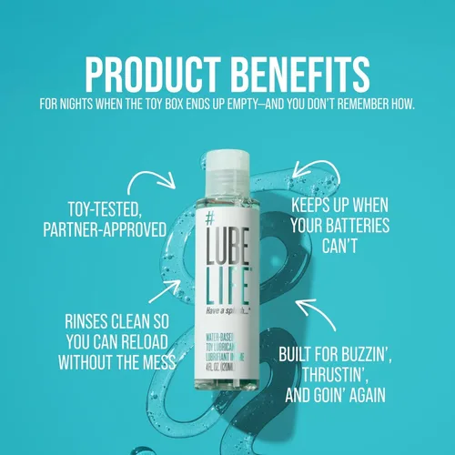 Miniatura 5 de LubeLife - Lubricante a base de agua, lubricante personal seguro para juguetes para hombres, mujeres y parejas, tamaño de viaje, sin manchas, fácil