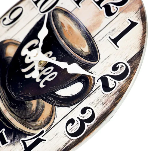 Miniatura 7 de Reloj de pared vintage con letrero de café para cocina, estilo rústico, funciona con pilas, para cocina/cafetería/comedor/hogar (12 pulgadas)