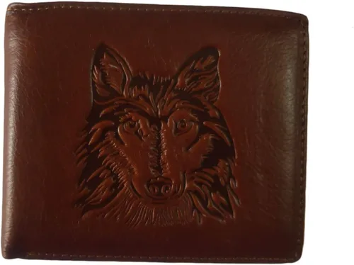 Miniatura 68 de Hombres Cool Eagle Wolf Caballo Totem Cuero Vaca Vertical Cartera Cremallera Multi-tarjeta Titular, Tótem de caballo, Minimalista