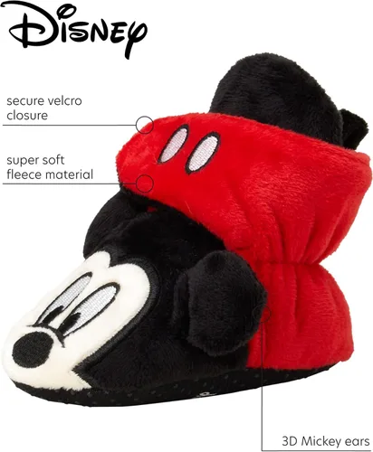 Miniatura 2 de Disney Botines de Mickey Mouse para bebés y niños, calcetines de vellón suave (recién nacidobebé)