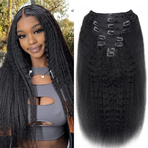 Miniatura 21 de Extensiones de cabello con clip de 12 pulgadas, rizado birmano, negro natural, extensiones de cabello con clip rizado birmano, cabello humano real