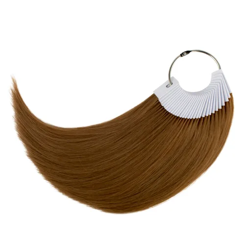 Miniatura 8 de Anillos de color de cabello 100% cabello humano Prueba de muestra de color muestras de color 9 pulgadas Color de cabello rubio claro #613 Rubio Claro