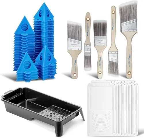 Miniatura 10 de KATA Soportes piramidales para pintores: 36 piezas de pirámides de pintura para puertas de gabinetes, pintura y vertido, mini trípodes de pintura