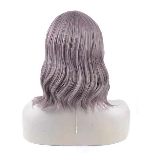 Miniatura 4 de Pelucas onduladas con flequillo para mujeres y niñas, cabello ondulado sintético