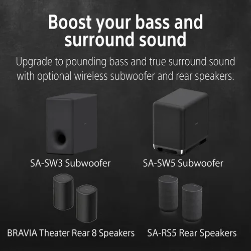 Miniatura 8 de Sony BRAVIA Theater Bar 9 Barra de sonido para TV de sonido envolvente para cine en casa con 13 altavoces, Dolby Atmos/DTS:X, mapeo espacial