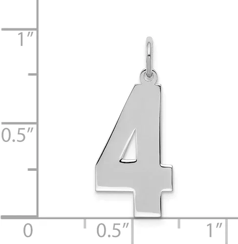 Miniatura 2 de Colgante de plata de ley 925 maciza con número 4, 0.945 x 0.394in