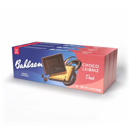 Bahlsen Choco Leibniz Dark Cookies (3 cajas) - Galletas de mantequilla Leibniz cubiertas con una gruesa capa de chocolate alemán - Cajas de 4.4 oz
