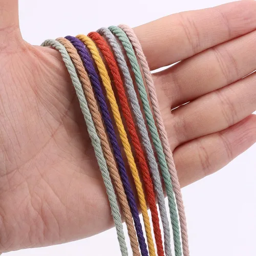 Miniatura 2 de Cuerda de Macramé Gris Claro 3mm x 109 Yardas, Cuerda de Algodón de Colores Cuerda para Manualidades Cuerda de Algodón Colorida para Colgar