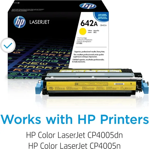 Miniatura 2 de HP Cartucho de tóner amarillo 642A Funciona con HP Color LaserJet serie CP4005 CB402A