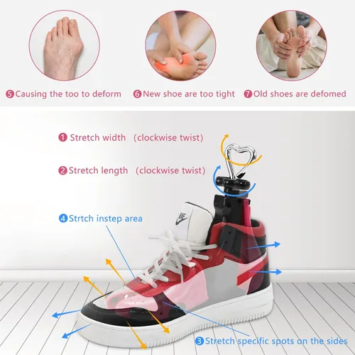 Miniatura 3 de JJDPARTS Estirador de zapatos para mujeres y hombres, estirador de botas para mujer, ajustable, unisex, pies anchos